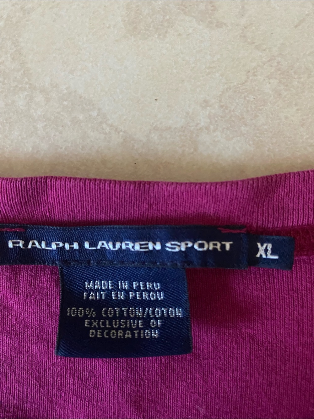 Ralph Lauren Sport Magenta/Fuchsia Long Sleeve Cotton Logo Top Large - Picture 4 of 4